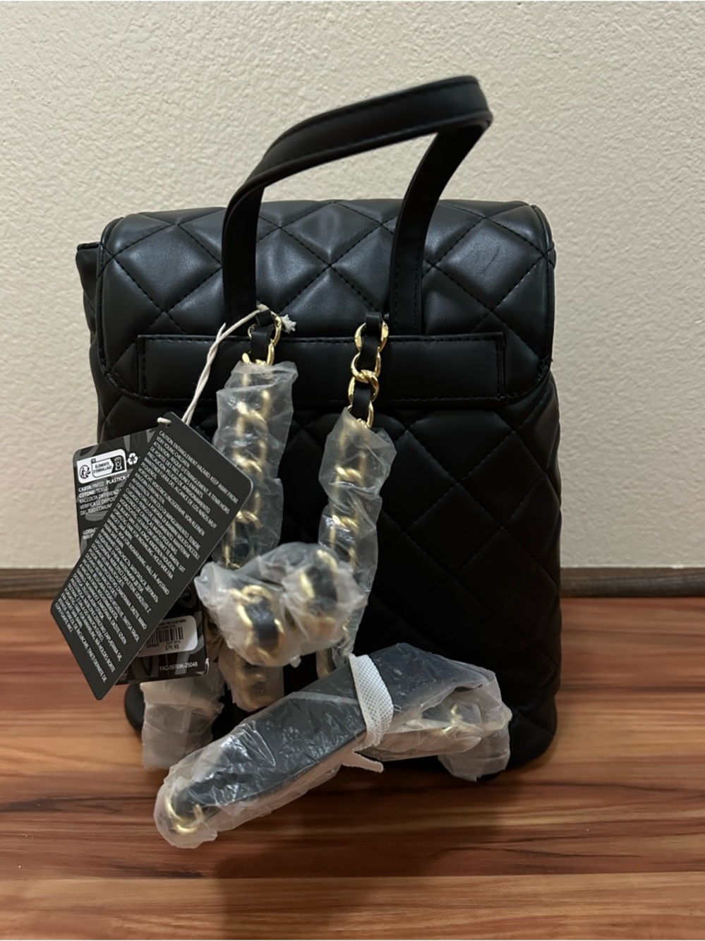 NWT Loungefly Disney Black Quilted Mickey Mouse Pin Backpack - Picture 8 of 8